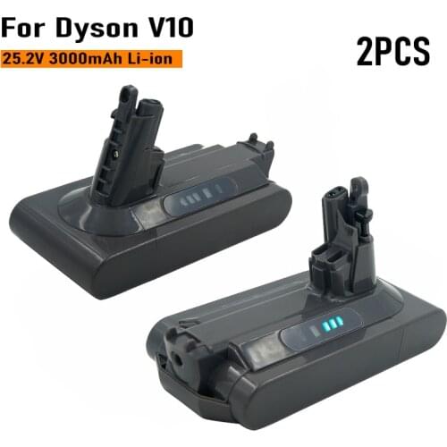 2PCS SV12 V10 Rechargeable Battery 25.2V 3000mAh Li-ion Lithium Vacuum Cleaner Battery for Dyson cyclone V10 Absolute V10 Fluffy