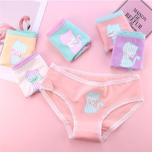 7 Pcs Cotton Underwear for Girls 2019 New Children Soft Panties Teenages Candy Color Briefs TWY-G013-7P