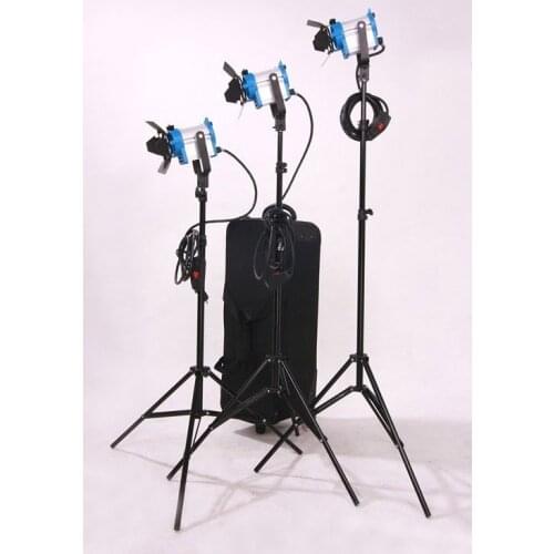 As arri 3* 150W Fresnel Tungsten Spotlights +3*Stands+6*Bulbs+1*Flycase for Video Studio Light Film Light