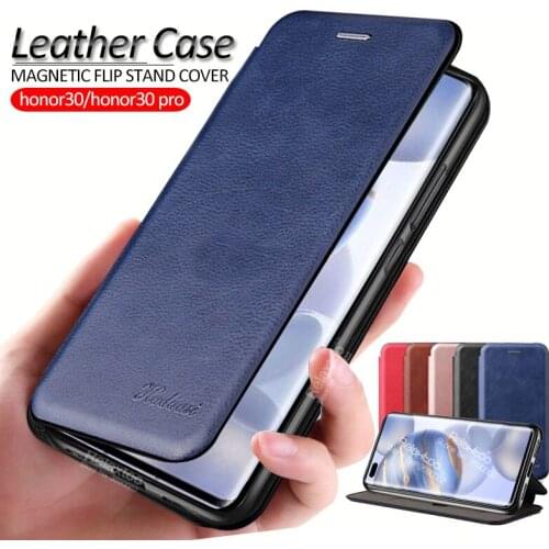 On honor 30 pro case leather Flip Magnetic case For huawei honor30 30pro plus honer xonor 30 stand book phone Wallet Cover coque
