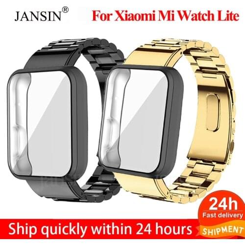 Case+Watchband for XiaoMi Mi Watch Lite Strap Metal Bracelet Correa For Xiaomi Mi Watch Lite Stainless Steel Replacement Band
