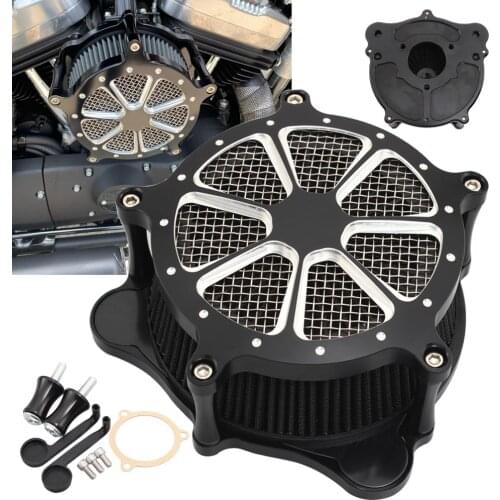 Black Motorcycle Aluminum Air Filter Intake Air Cleaner for Harley Touring Road King Road Glide Electra Glide Dyna FXDLS Softail