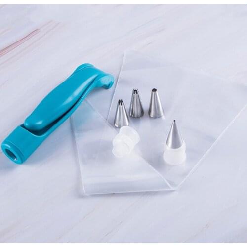 Flower decorating pen set decorating aid with 4 nozzle converters, soft porcelain cream decorating gun, cream squeezing device