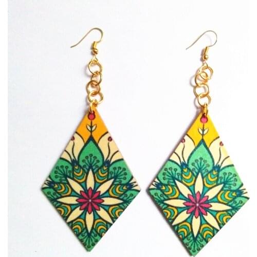 Wood Love Round Drop Earrings Women Drop Earrings Fashion Jewelry Eardrop Personality Hollow Hoop Earrings