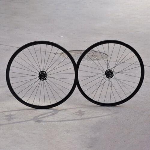 Retro Wheel Set Fixed Gear Bicycle Vintage Lightweight Wheelset Single Speed Solid Gear Racing Rims With Brake Area 32 Holes