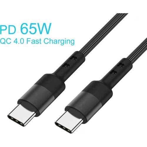 65W PD USB Type C Cable For Samsung A71 Xiaomi MacBook iPad Wire Data 3A Fast Charging QC 3.0 4.0 Android Quick 20W Charger Cord
