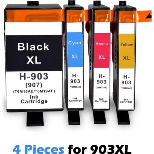 Xiongcai 4Pcs for Hp903 903XL Compatible Ink Cartridge for Hp Officejet Pro 6960 6961 6963 6964 6965 6966 6968 6970 6971 Printer