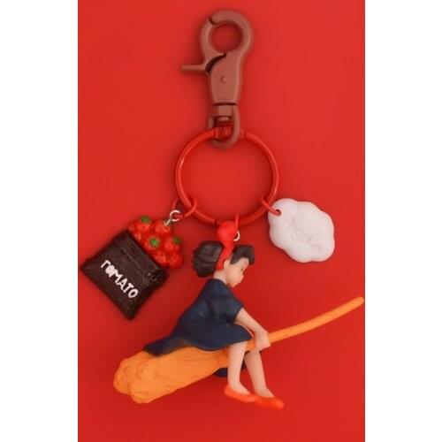 Kawaii Little Witch Kiki Doll Keychain Cute Female Cartoon Car Decoration Bag Backpack Pendant Girl Gift Ornament Phone Lanyard
