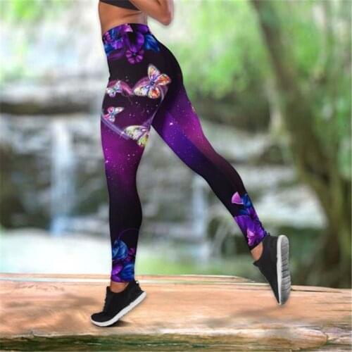 CLOOCL Womens Leggings Beautiful Butterfly Printed High Waist Elasticity Legging 3D Fashion Sweatpants for Women Fitness Pants