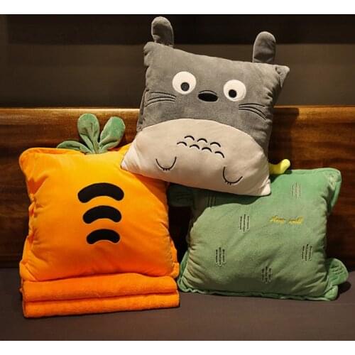 Multifunction Cartoon Cushion Blanket Soft Chair Cushion Comfortable Sleep Quit Bedroom Decoration Dolls Cute Toroto