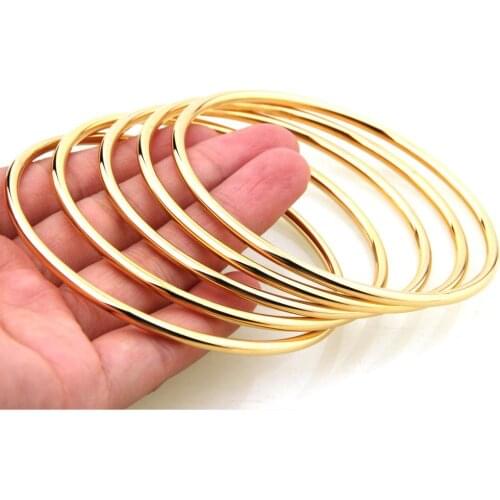 Fashion Jewelry 5pcs/Set 316L Stainless Steel Silver Color Gold Color Cute Girl & Womens Shiny Round Bangle Best Gift