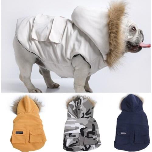 Fashion French Bulldog Pet Down Jacket Coat Winter Dog Clothes with Collar for Small Medium Dogs mascotas Puppy Cat Clothing