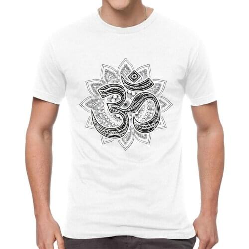 Om Aum Symbol Goa T-shirt Men Fashion T Shirts Short Sleeve Namaste Buddhism Hinduism Tshirts Cotton Tee Tops Clothes