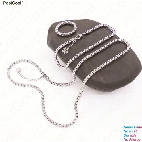 4mm width 16"18"20"22"24"26"Length Jewlery finding for Stainless Steel Necklace/Bracelet/Ring Sets Never fade No Rust DIY Charm