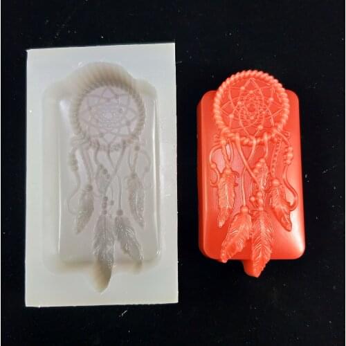 PRZY QT0237 Silicone Mould Soap Mold DIY Handmade Soap Mould Dreamcatcher Feather Dream Catcher Silicone Mold DIY Form