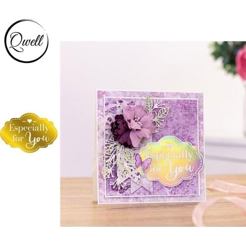 QWELL Words Letter Especially for You Clouds Pattern Hot Foil Plate DIY Scrapbooking Craft Cards Embossing Template 2020 New