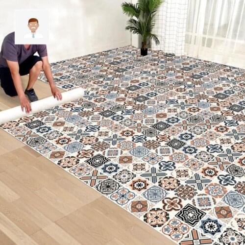 Mosaic Self-Adhesive Tile Floor Sticker Waterproof Wear-Resistant Living Room Bedroom Bathroom Thicken Floor Tiles Matte Sticker