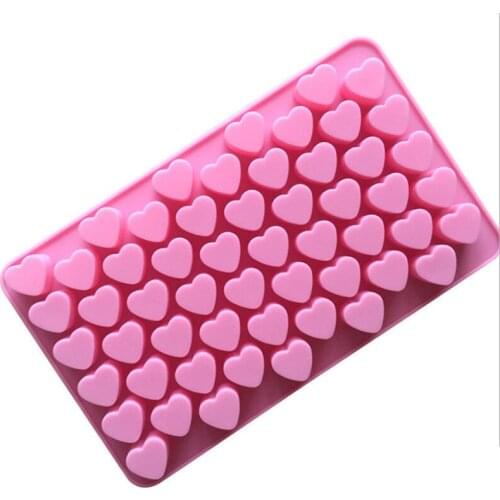 55 Holes Heart Shaped Silicone Cake Mold DIY Candy Bar Chocolate Fondant Molds Food Grade Cake Decorating Tools
