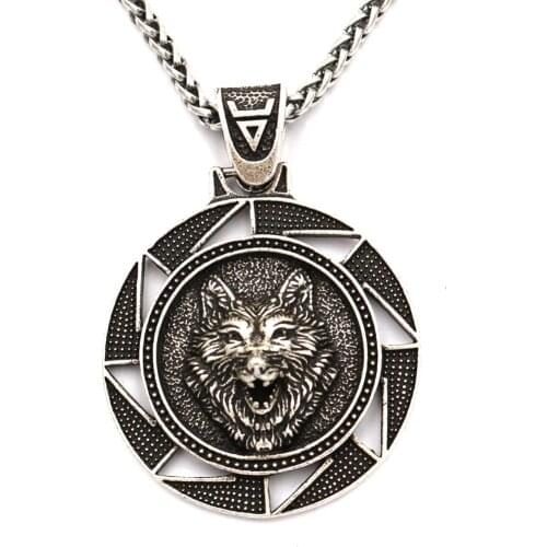 Slavic jewelry wolf pendant talisman viking wolf head pendant norse wolf symbol men necklace