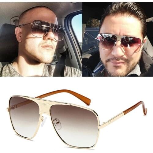 2021 NEW Mens metal high quality large frame sunglasses retro brand design driving sport toad pilot sunglasses Oculos De Sol