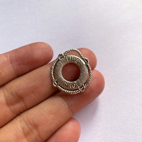 30pcs life buoy Charms Tibetan Silver Color Pendant Accessories Diy Earring Handmade Necklace Findings Jewelry Making Supplies