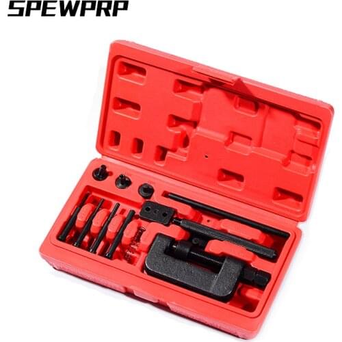 SPEWPRP 13Pcs/Set Universal Motorcycle Chain Breaker Riveting Tool Motorbike Chain Breaker Splitter Riveting Tools Set