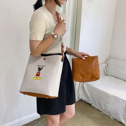 2pcs Disney mickey mouse shoulder messenger bag cosmetic bag girl shopping bag