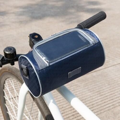 Bike Handlebar Bag Bike Phone Bag Water Resistance Cycling Mount Front Bag Bicycle Storage Bag with Removable Shoulder Strap