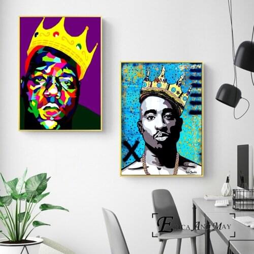 Tupac And B.I.G Rapper Pop Art Wall Art Canvas Painting Poster For Home Decor Posters And Prints Unframed Decorative Pictures