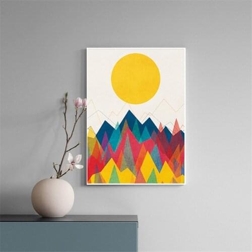 Sunrise Mountain Abstrac Home Decor Nordic Canvas Painting Bedroom Living Room Wall Print Poster Minimalist Picture Painting