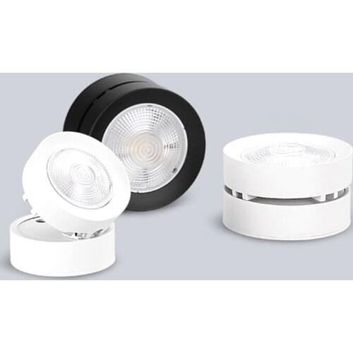 Forma redonda 360 ângulo ajustável led cob downlight 7w 9w 12w 15w led teto ponto luz pic fundo holofotes tv fundo