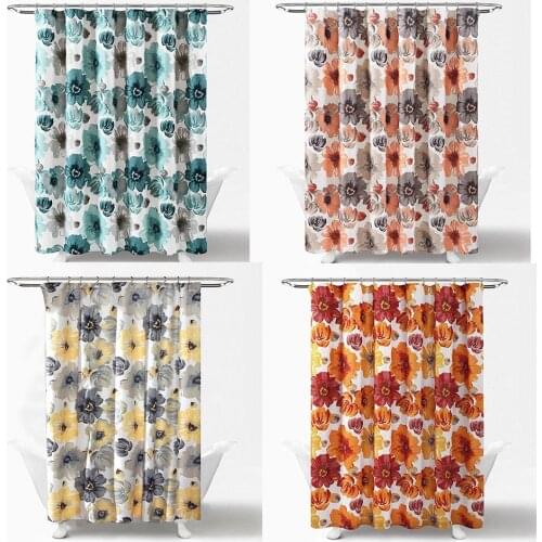 Shower Curtain 1PC 180X180CM Ink flower Pattern Hotel Waterproof Hanging Cloth Printing Curtains for Bathroom 3JL924 Jarlhome