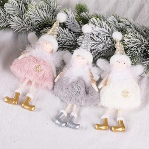 Christmas Angel Doll Santa Hat Hanging Pendant Festival Ornament Xmas Tree Decor Christmas Pendant