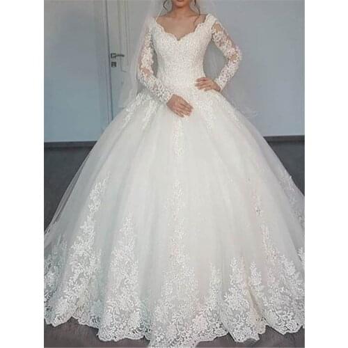 212 Ivory Fashion New In V-Neck Dropped Ball Gown Floor-Length Bridal Wedding Dresses/Women Cloth Applique Lace-Up Free Shipping