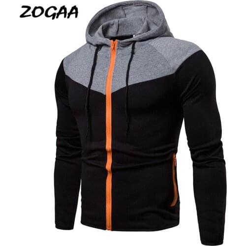 ZOGAA Hoodies Men New Fashion Mens Casual Sweater Coat Hooded Cardigan Spring Autumn Sweatshirt Hot Sale Basic All-match Chic