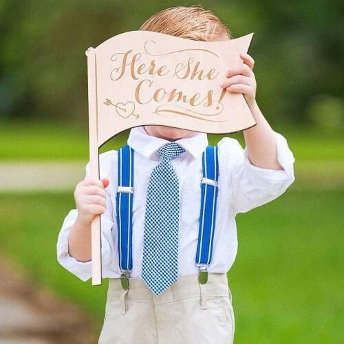 1Pcs Rustic Wood Wedding Guiding Sign Page Boy Bride Guide Card Wedding Decoration Event Party Supplies