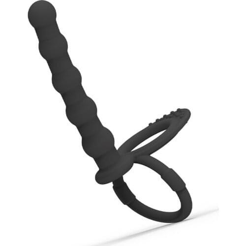 10 Speed Vibrating Double Penetrator Straps on Dildo Anal Butt Plug Cockring Adult Sex Toy Sex Product for Women Realistic Dildo