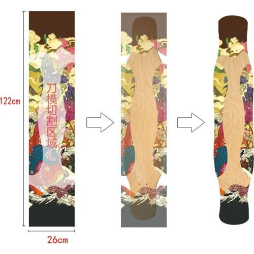 122 * 26cm Long Board Skateboard Sandpaper Dance Board Sticker Half Edge Knife Mold Hollow Waterproof Sticker DIY Sanding Sticke