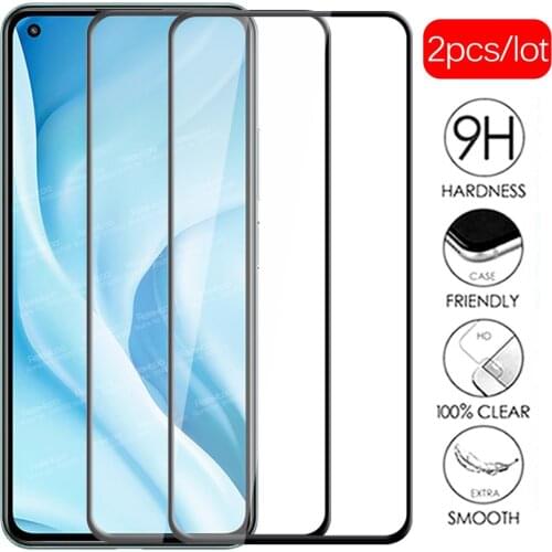 2PCS 9D Full Cover Protective Glass For Xiaomi Mi 11 Lite Screen Protector Mi11Lite Mi11 Light 11Lite Tempered Glass Safety Film