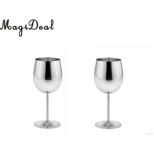 2 pieces Stainless Steel Red Wine Glass Champagne Goblet Cup Drinking Mug