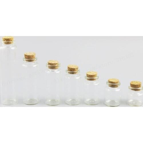 30 x 10 15 20 25 30 40 55 Clear Glass Bottle With Wooden Cork Corked Glass Bottle 1oz 1/2oz Glass Container Storage Craft