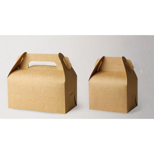 500pcs 16.2*9*8cm White/brown Kraft Paper Mousse Box With Handle For Candy/food/wedding/jewelry Gift Box Packaging Display Boxes