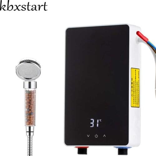 5500W Instant Shower Heater Bathroom Hot Water Heater Kitchen Induction Heaters Touch Heating Calentador De Agua Electrico 220V