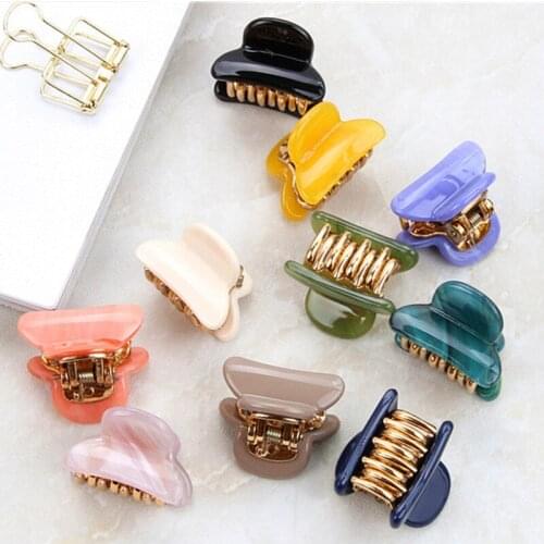 Acrylic Acetic Colorful Girls Hairpins Crab Mini Hair Claw Women Barrettes Clip Hair Claws For Women Hair Accessories Headwear