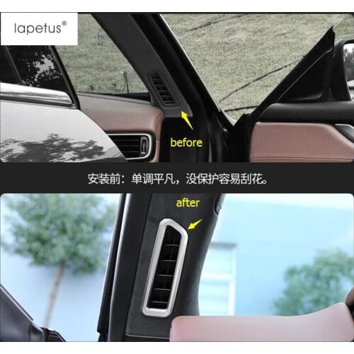 Lapetus Accessories Fit For Maserati Levante 2016 - 2020 Chrome Pillar A Air Conditioner AC Vent Outlet Molding Cover Kit Trim