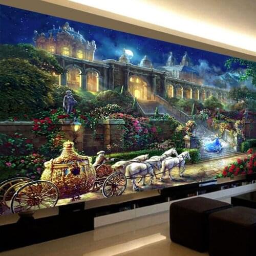 Drill Shiny DIY Diamond Painting Romantic dream castle princess Cross Stitch Full Square Kits Diamond Embroidery Horses