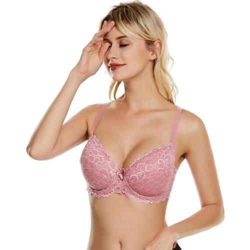 Sexy Bras Push Up Lace Bra Plus Size Brassiere Bralette Lingerie Bras Ultra-thin Large Cup 34D 36D 38D Female Underwire Bra