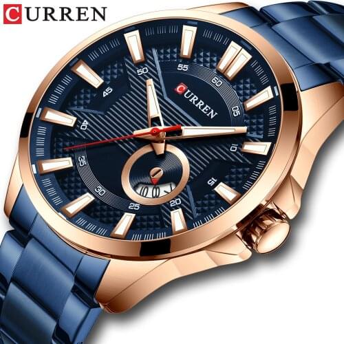 CURREN Men Watches Top Brand Luxury Stainless Steel Strap Wrist Watches Sports Watch Waterproof Relogio Masculino