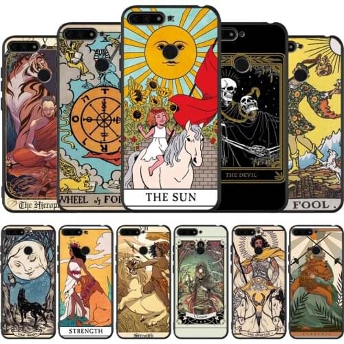 Tarot card black Silicone Phone Case For honor 30 20 Pro 8 8X 9 10 20 Lite Mate 10 20 30 Lite Pro cover