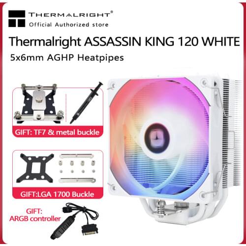Thermalright AK120 Black And White CPU Cooler PWM Tower Computer Cooling Fan 5V 3PIN ARGB For Intel 115x 2011 2066 AMD AM4